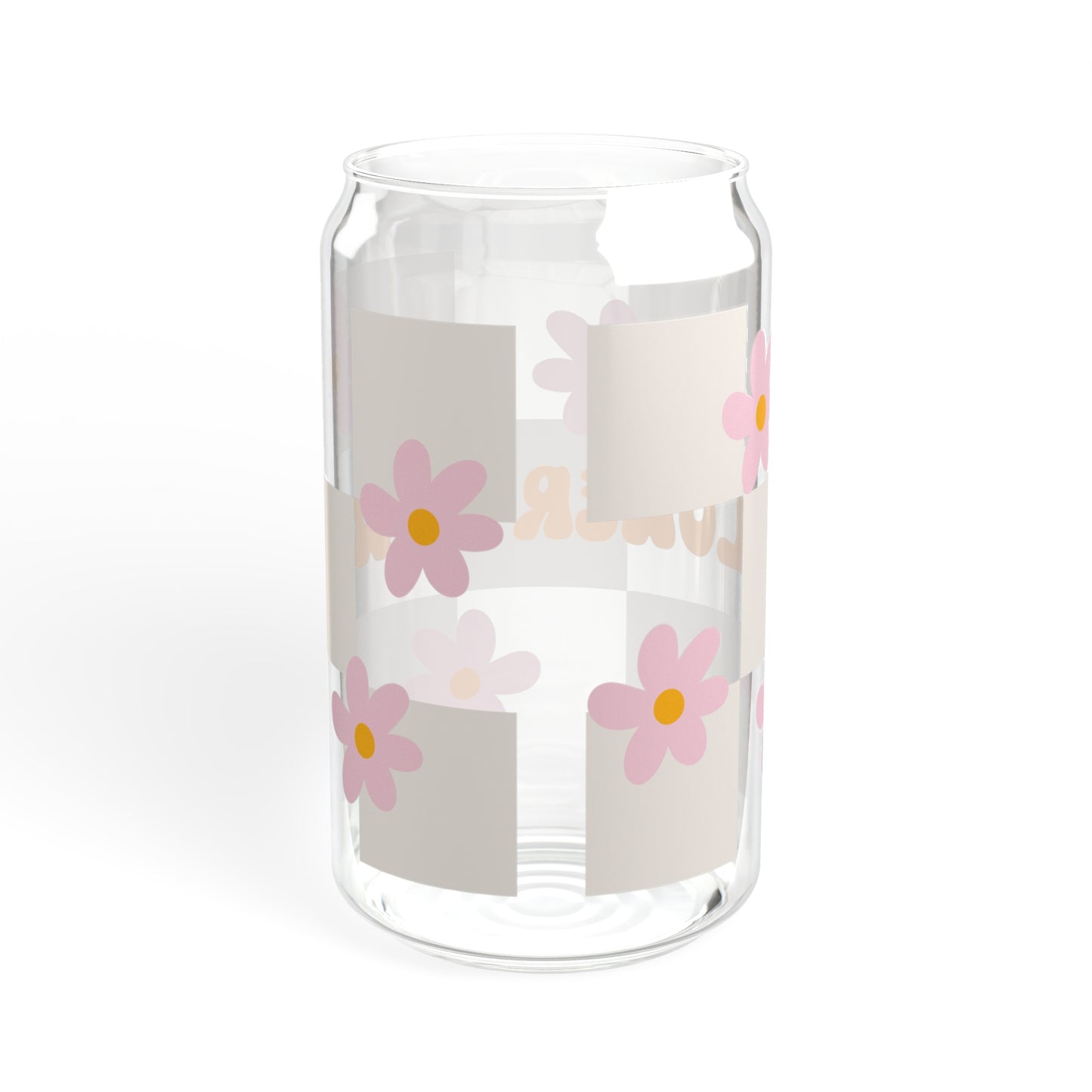 Flower Power Glass Can, 16oz