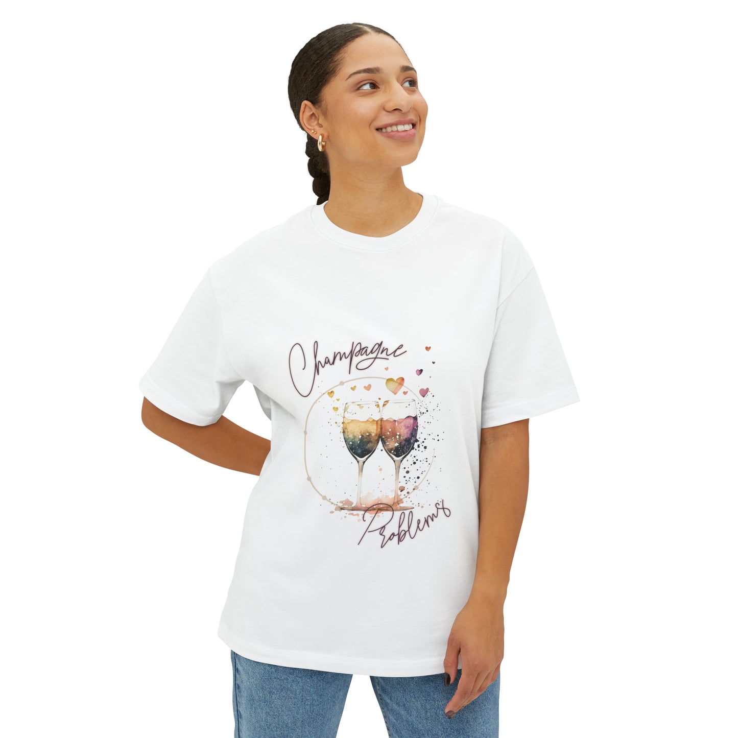 Champagne Problems Oversized Boxy Tee