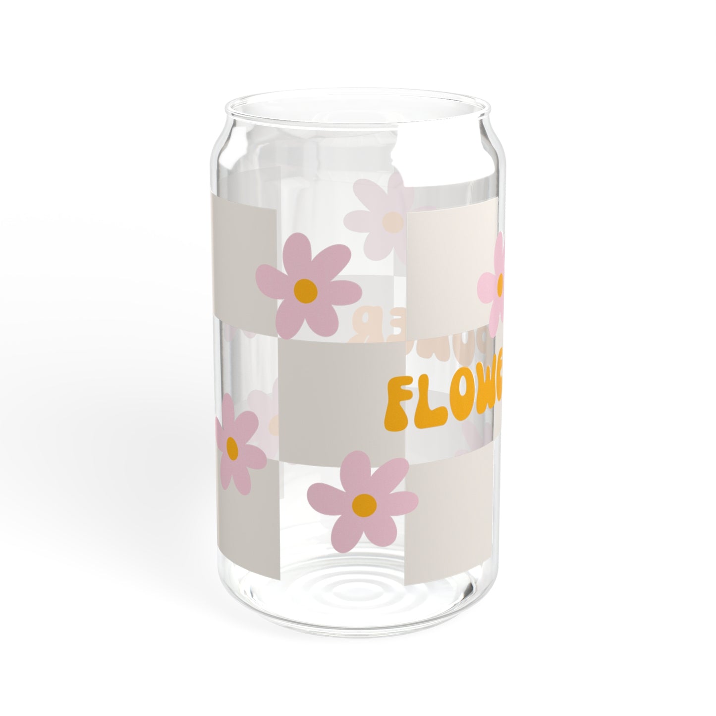 Flower Power Glass Can, 16oz