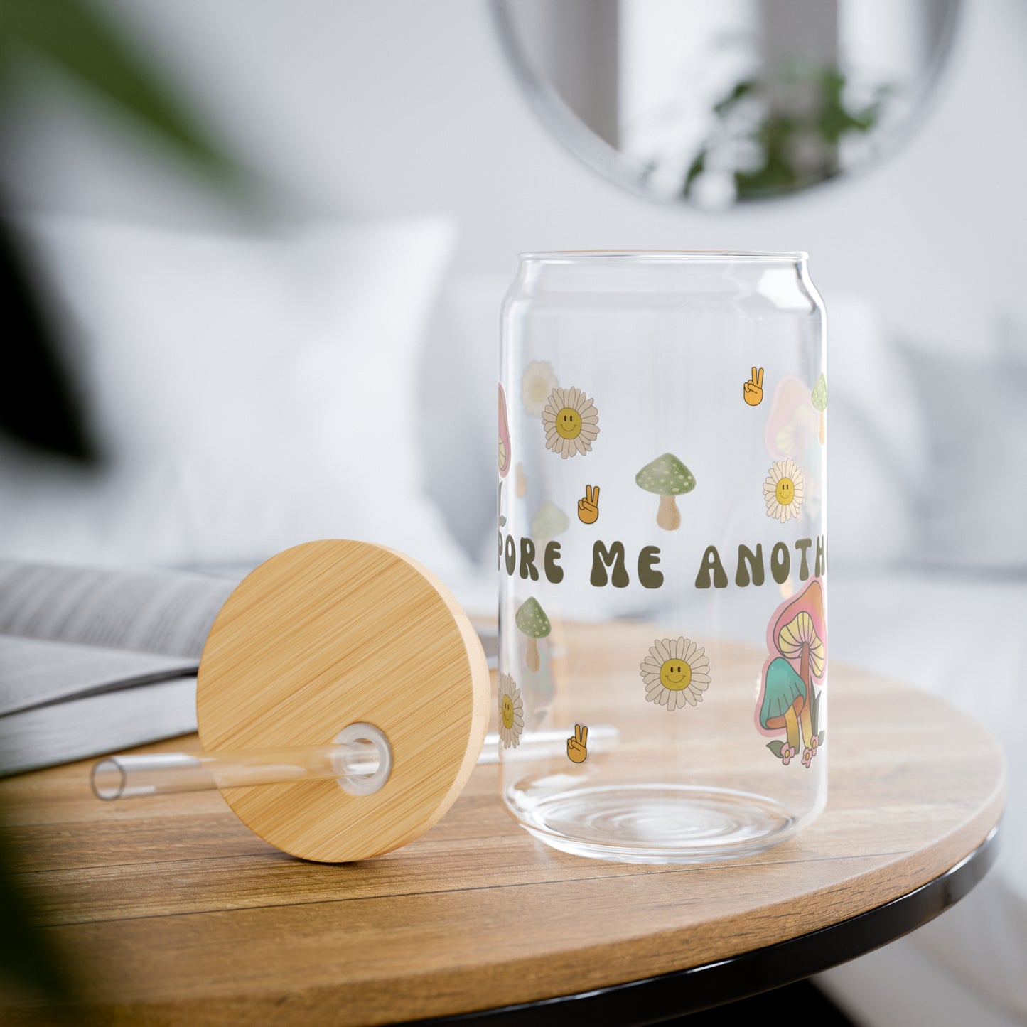 Mushroom Sipper Glass, 16oz