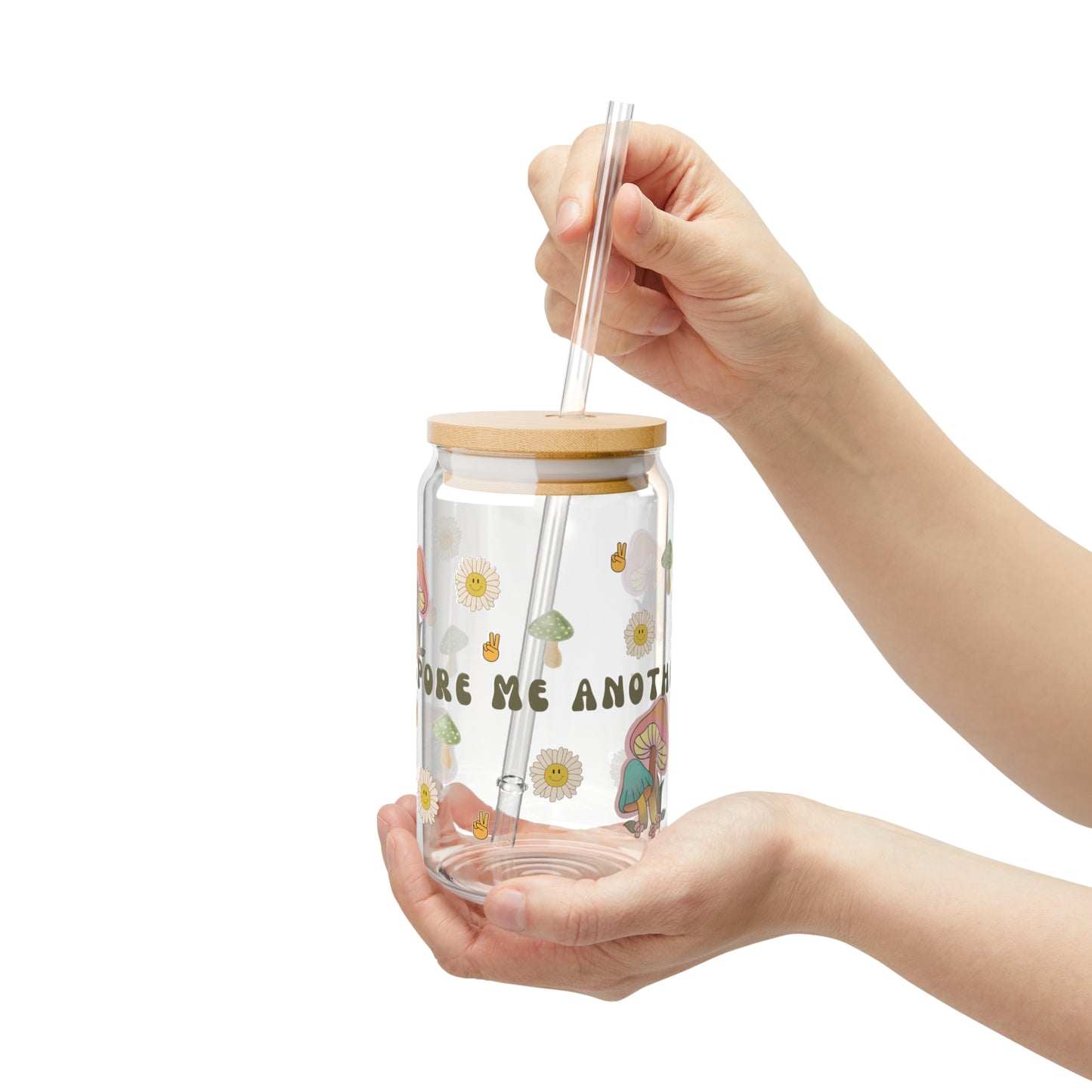 Mushroom Sipper Glass, 16oz