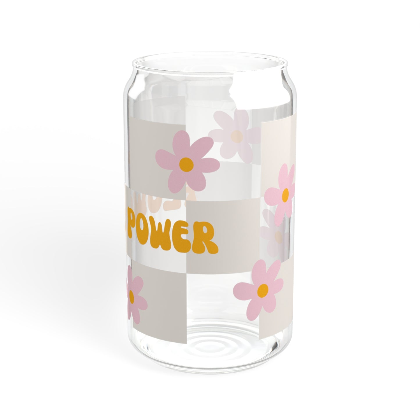 Flower Power Glass Can, 16oz