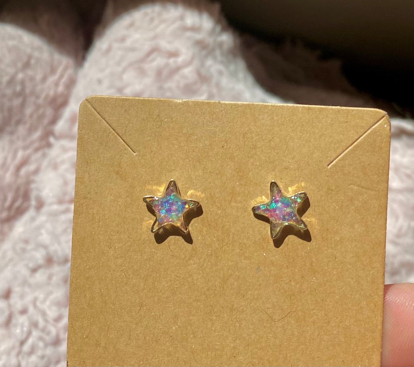 Tiny Iridescent Star Studs
