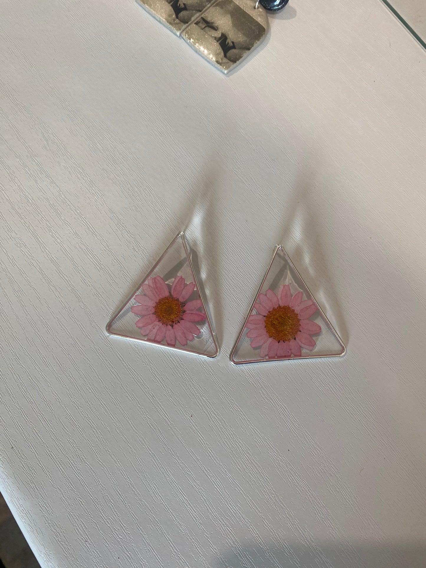 Flower Triangle Earrings