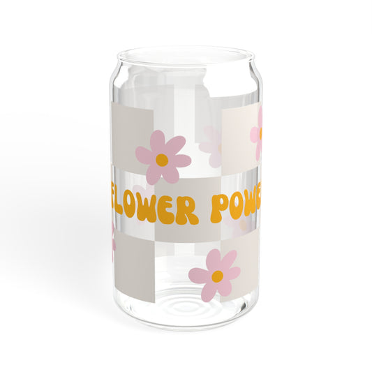 Flower Power Glass Can, 16oz