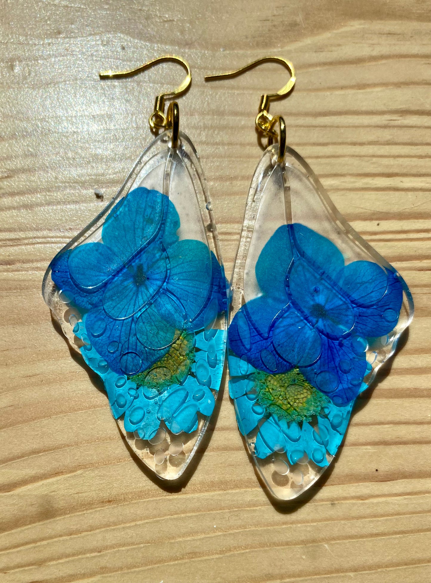 Blue Flower Butterfly Earrings