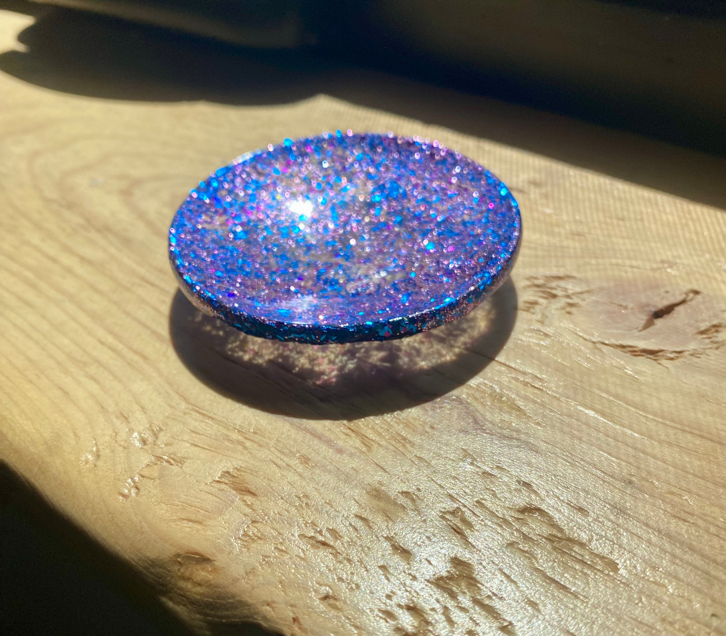 Blue Glitter Tiny Trinket Dish