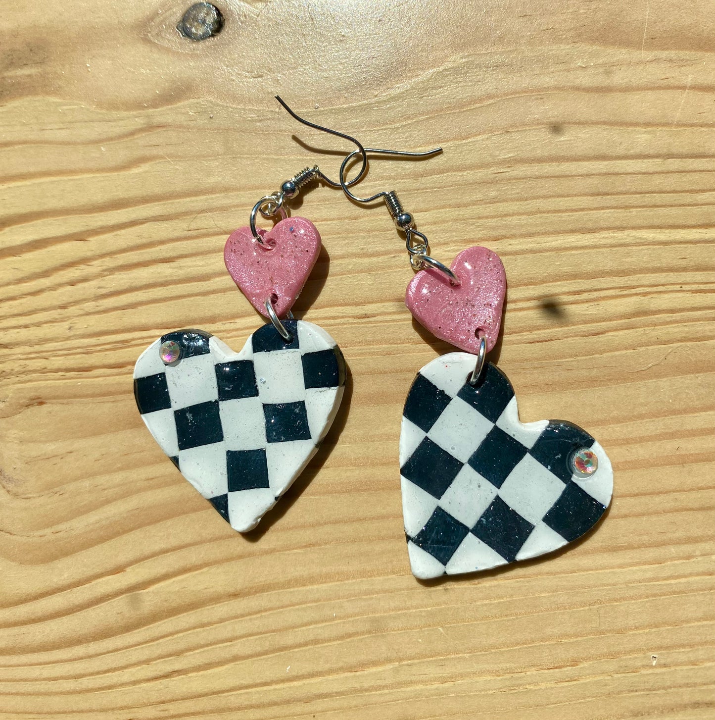 Checkered Hearts Dangles