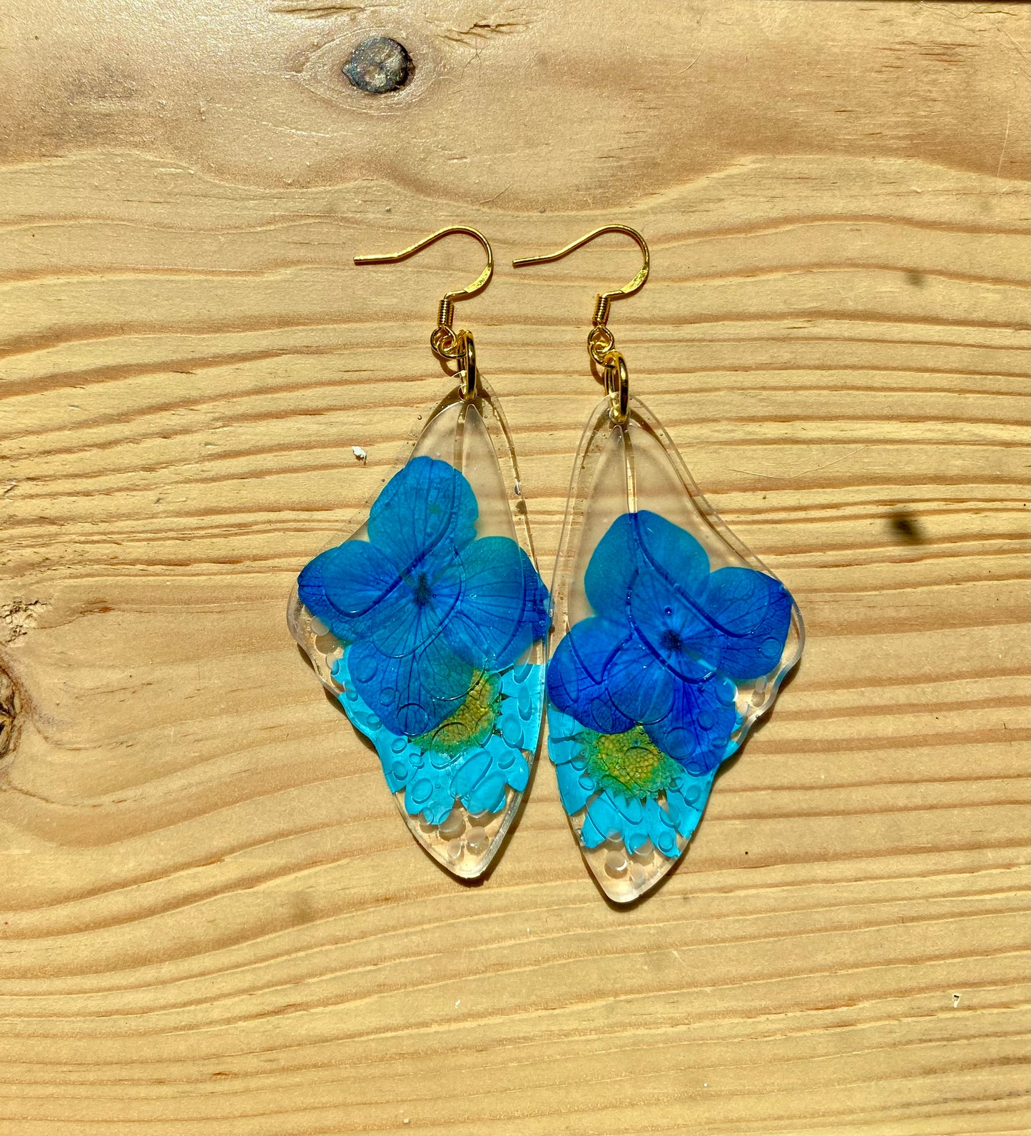 Blue Flower Butterfly Earrings