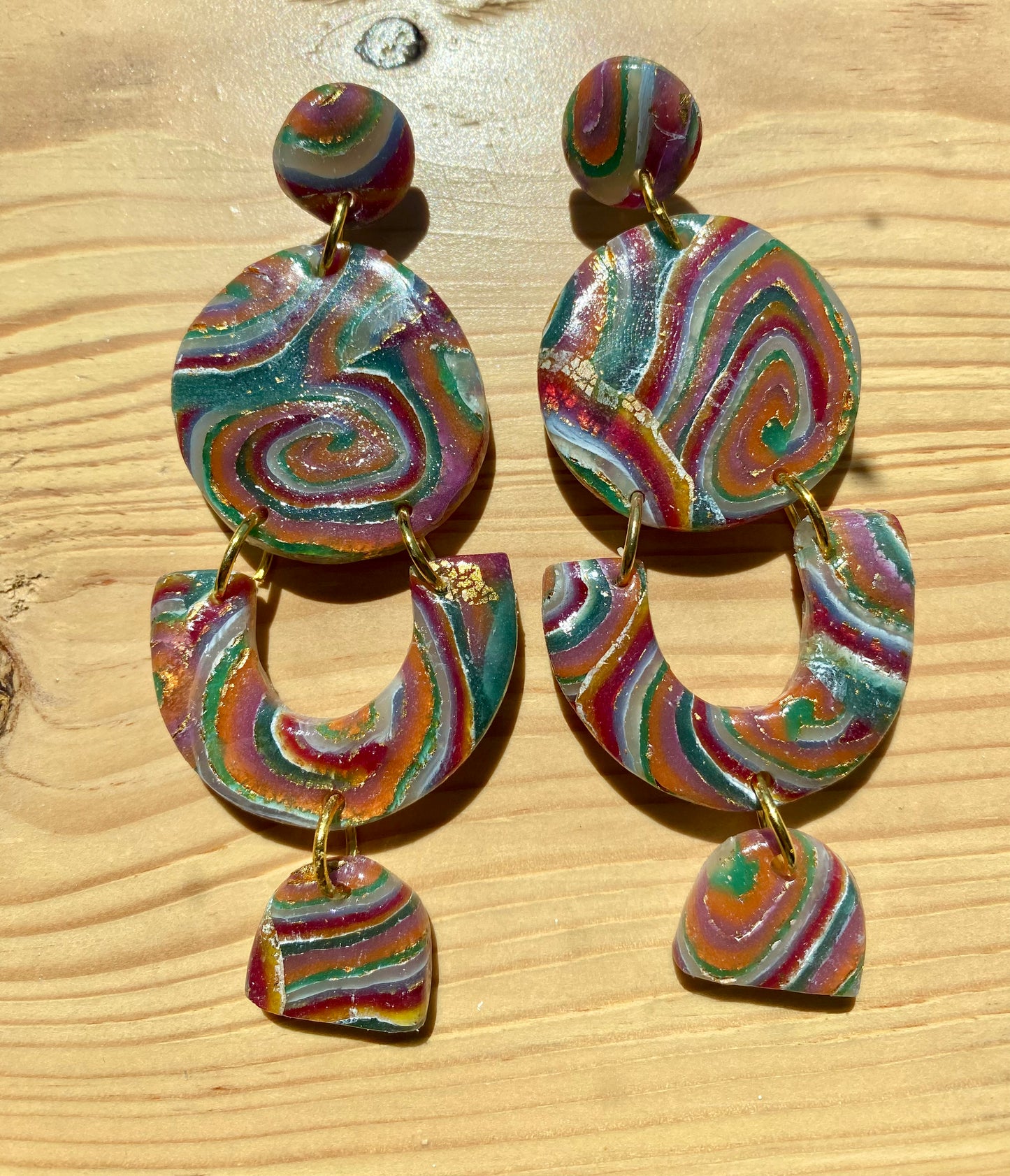 Agate Slice Large Dangles