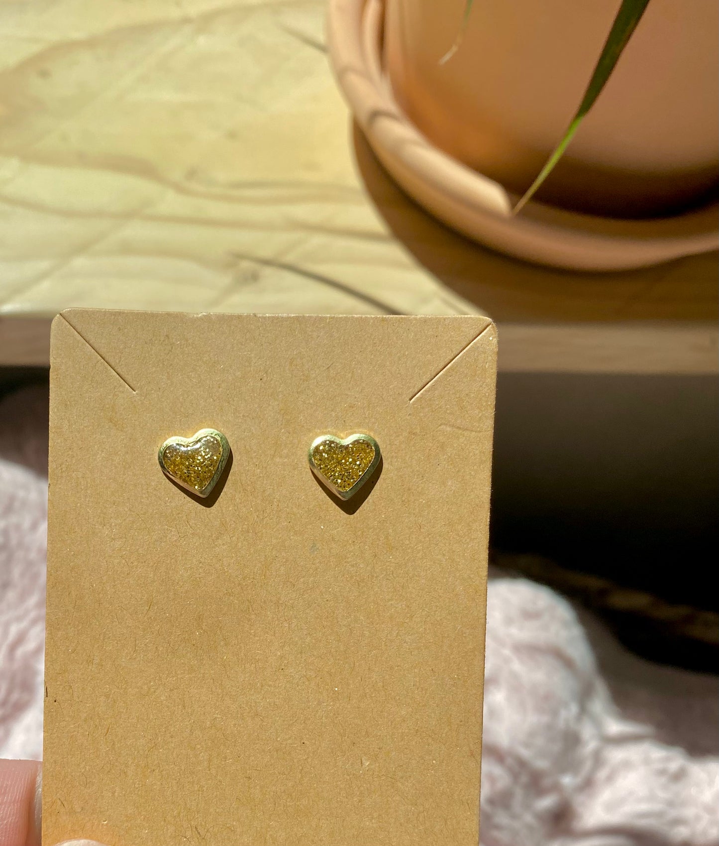 Gold Glitter Hearts