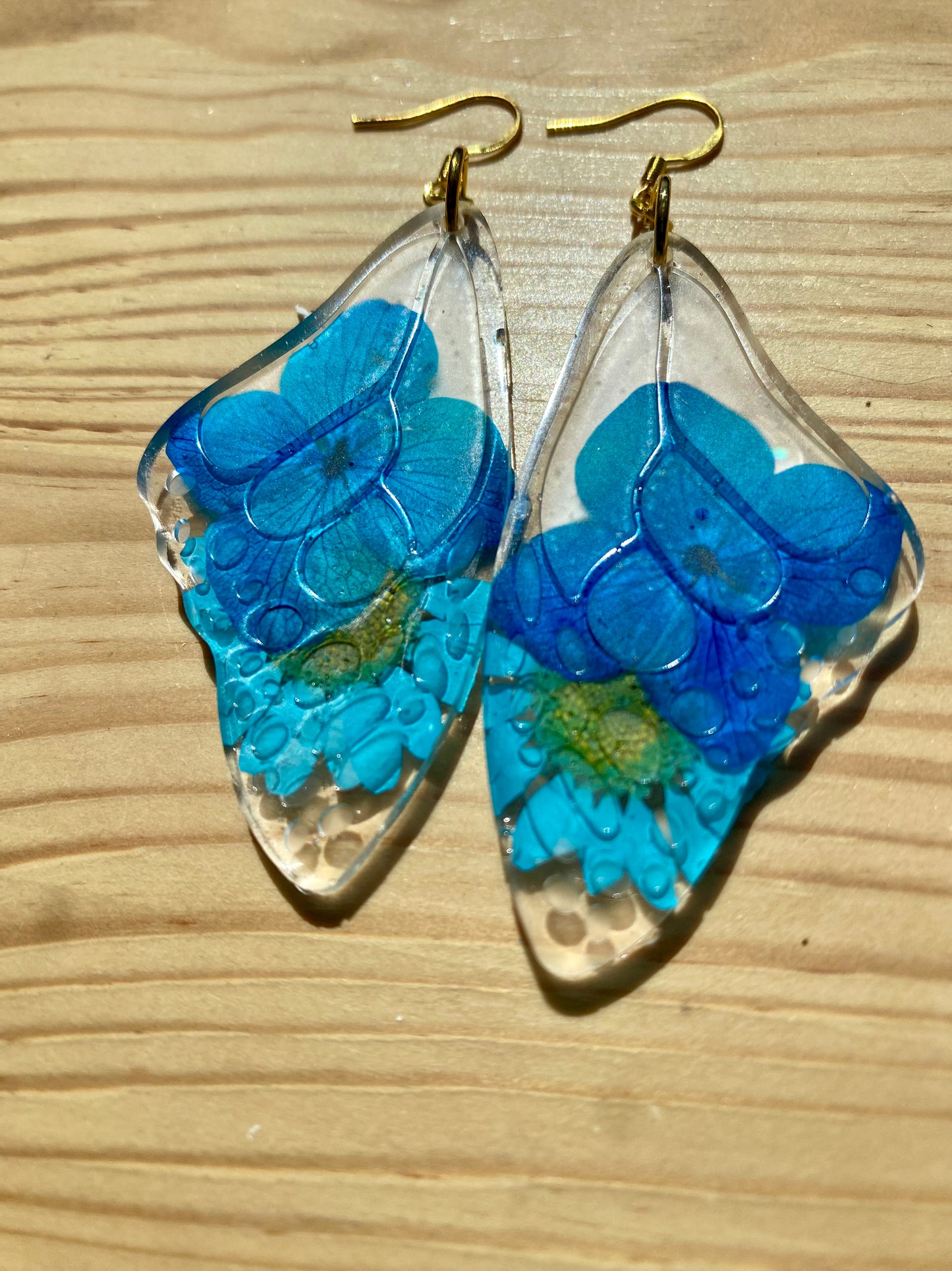 Blue Flower Butterfly Earrings