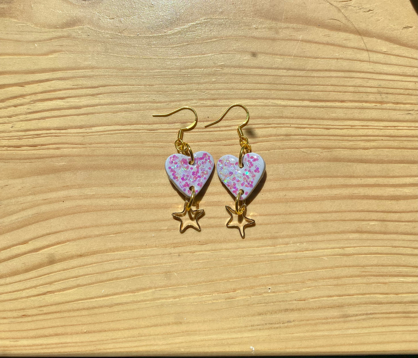 Glitter Heart and Star Small Dangles