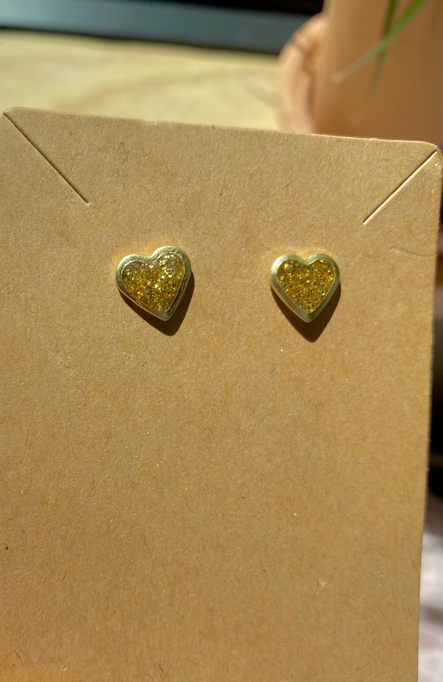 Gold Glitter Hearts