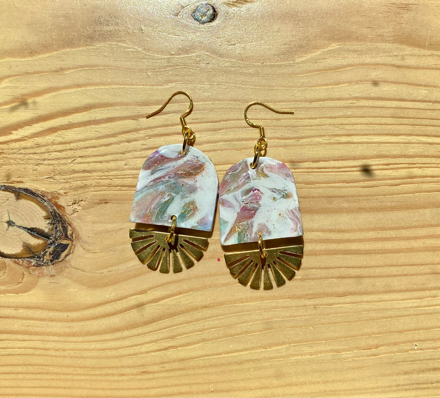 White Sunburst Dangles