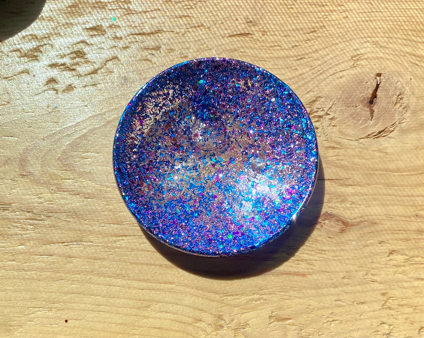 Blue Glitter Tiny Trinket Dish