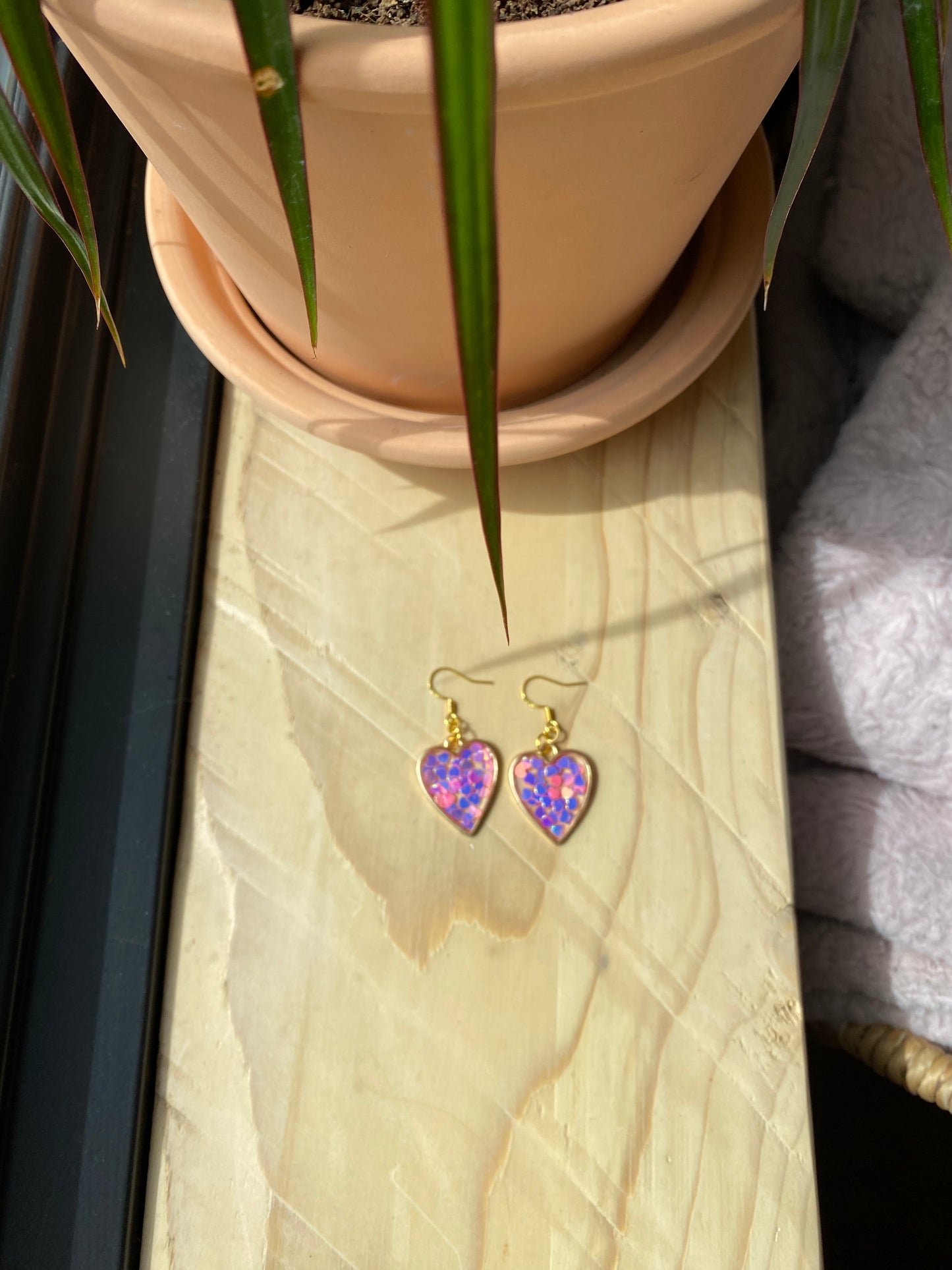 Pink Heart Earrings