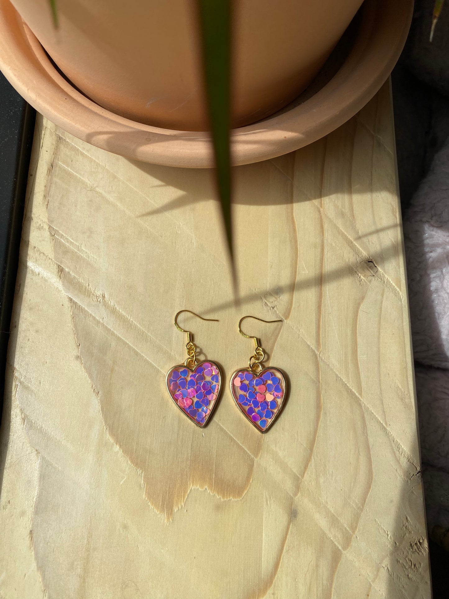 Pink Heart Earrings