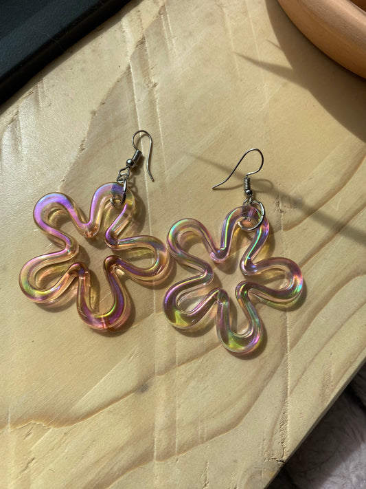 Iridescent Flower earrings