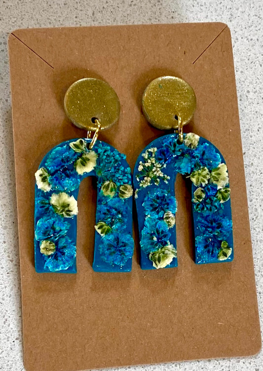 Turquoise Flower Dangles