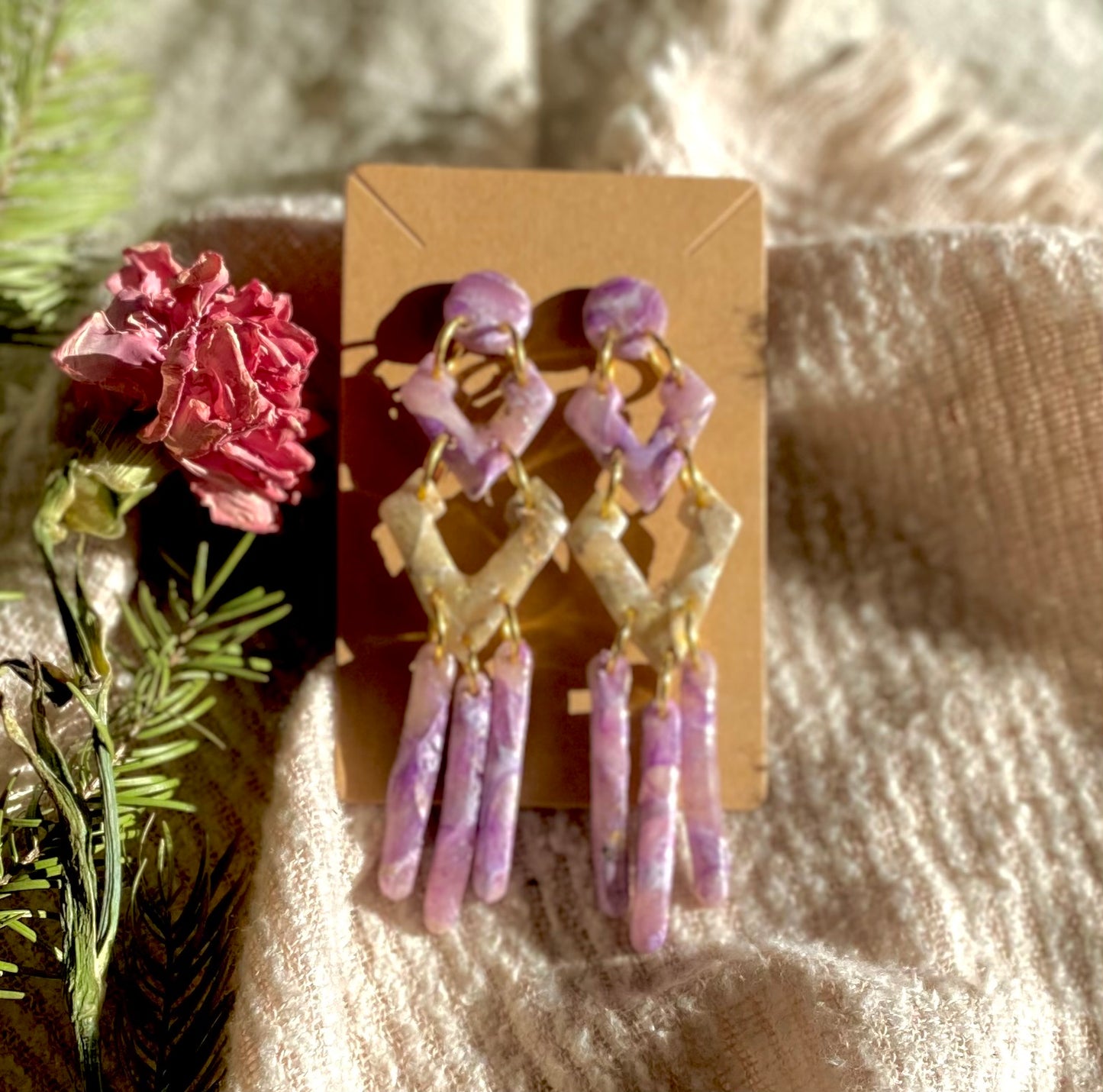 Purple Geometric Dangles