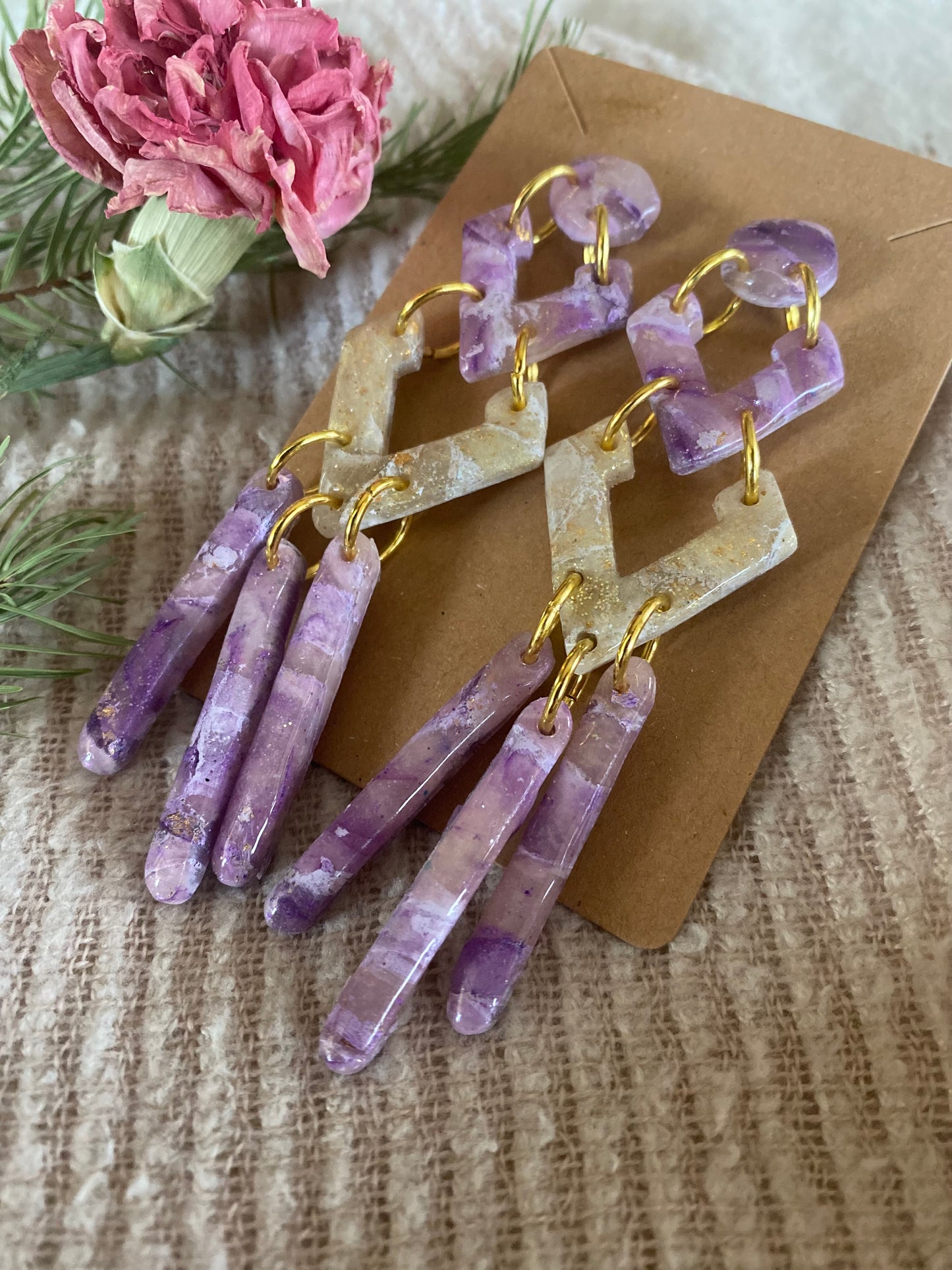 Purple Geometric Dangles